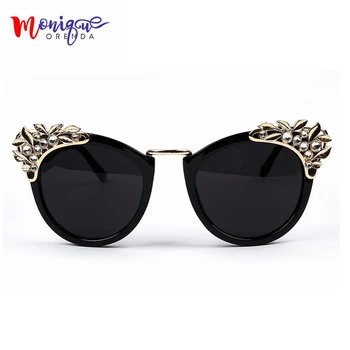 

New 2016 Women Luxury Brand Sunglasses Jewelry Flower Rhinestone Decoration Sun glasses Vintage Shades Eyewear gafas de sol Z1