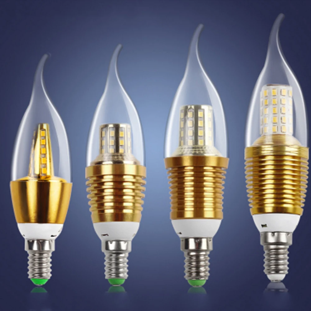 

5W 7W 9W AC85-265V Led Bulb E14/E27 Base LED Candle Bulb Led Lamp 360 Smart Light Chandelier Bulbs Light Oval Tail Lampada Led