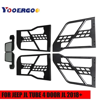 

one set black steel half tube doors with side mirror for jeep wrangler jl2018+ 4 doors