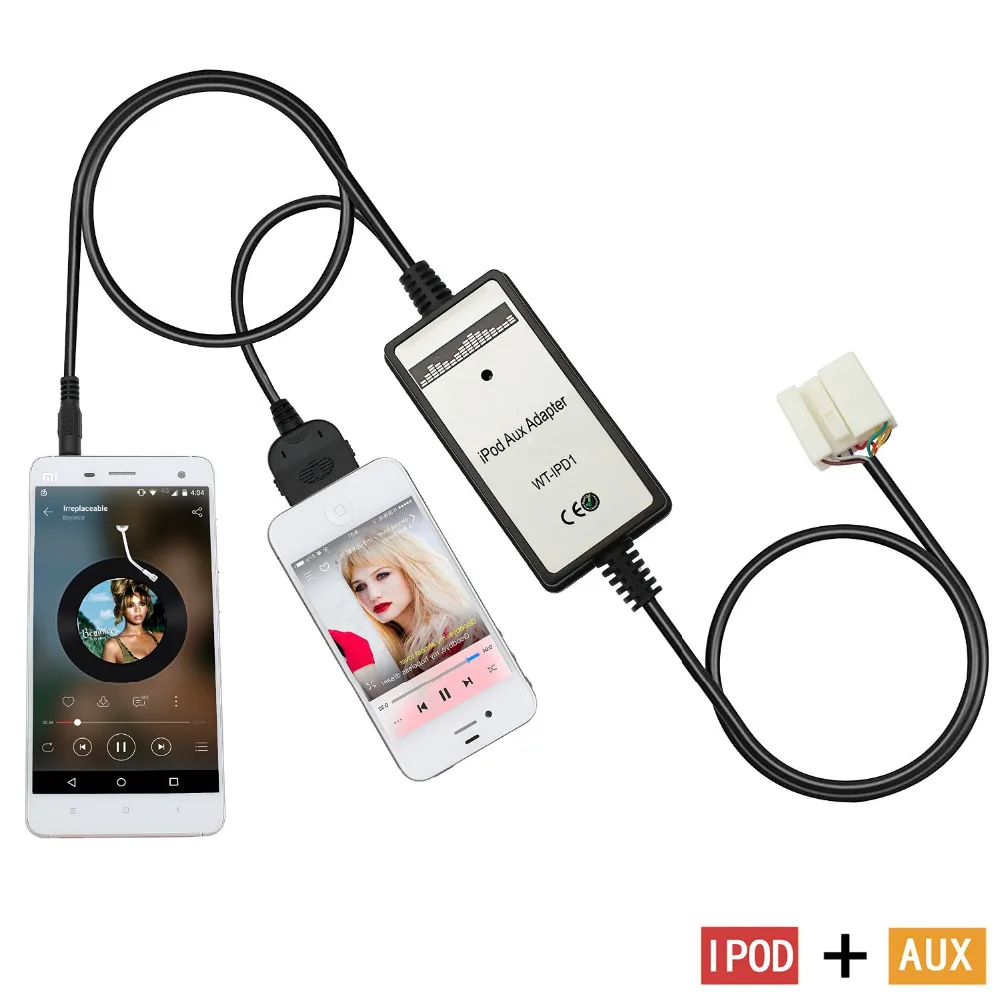 Moonet Автомобильный MP3-плеер адаптер кабель 3,5 мм вспомогательный для Civic Odyssey Accord CRV подключение iPhone4/4S ipod QX001