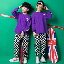 Малыш Одежда в стиле хип-хоп Повседневная рубашка толстовка комплект со штанами и топами для мальчиков и девочек Джаз Одежда для танцев костюмы Бальные Одежда для танцев Одежда