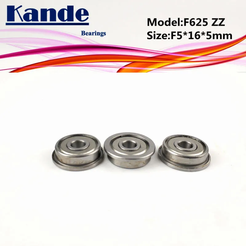 Подшипники Kande F625 10 шт. ABEC 1 F625ZZ ZZ с фланцем миниатюрный глубокий шаровой подшипник