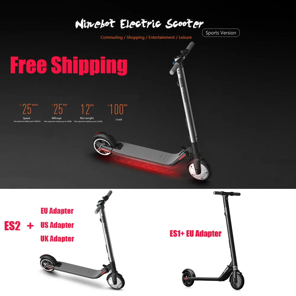 Нет налога Ninebot ES2 складной самокат longboard Skateboad 110 240 В 700 Вт мотор электрический ЕС/