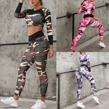 

Womens 2Pcs Top&Shorts Set Fashion Causal Camouflage Printed Summer Sexy Crop Top Elastic Shorts Tracksuit Outfits Leggin W0613