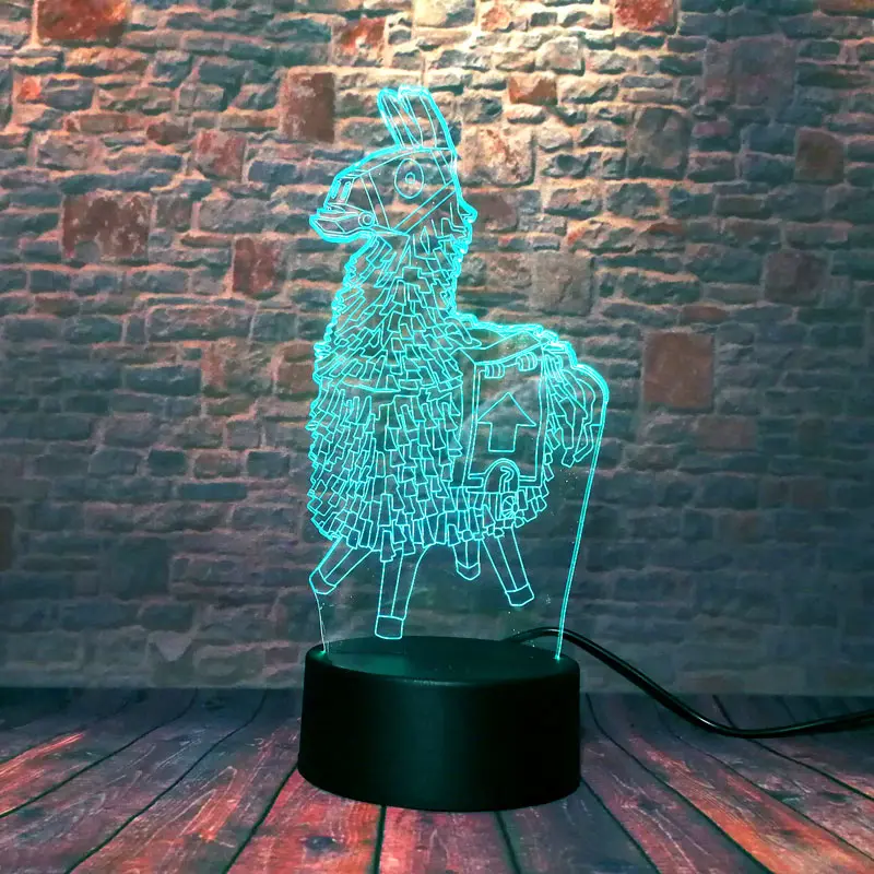  Llama Aniaml Figure 3D Illusion Led Lamp LED 7 Colors Changing Nightlight PUBG APEX Battle Royal Fi