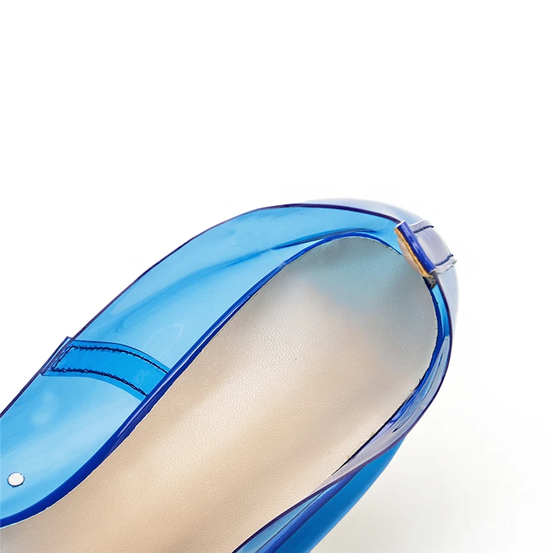 Женские прозрачные туфли на высоком каблуке 11 см; женские туфли-лодочки на День Святого Валентина; Tacones; Фетиш; синие туфли-лодочки из ПВХ