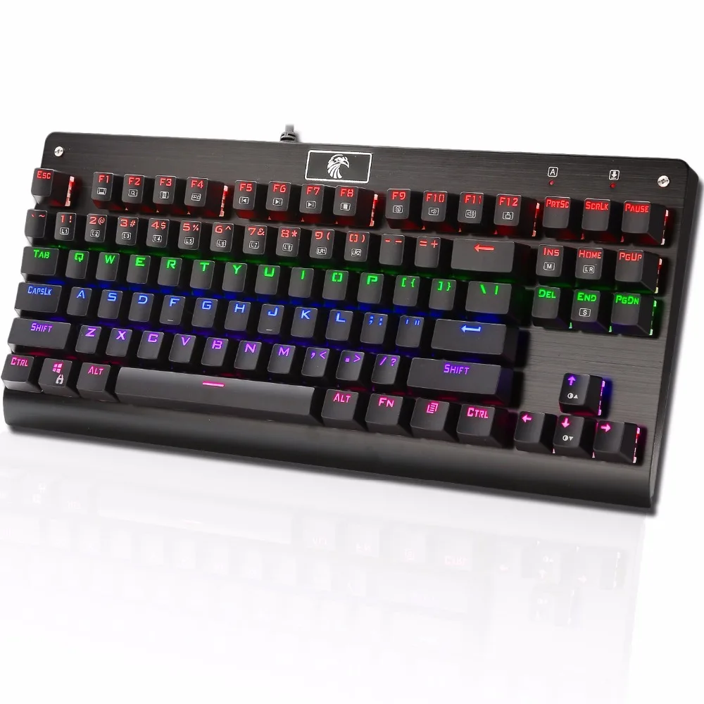 tkl mechanical gaming keyboard led light metal plate led light gaming keyboard
