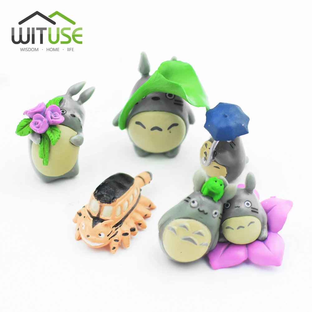 

9/12 Pieces/lot Lovely Totoro Fairy Garden Figurines Resin Craft Mini Decorative Miniature Garden Set Home And Garden Decoration