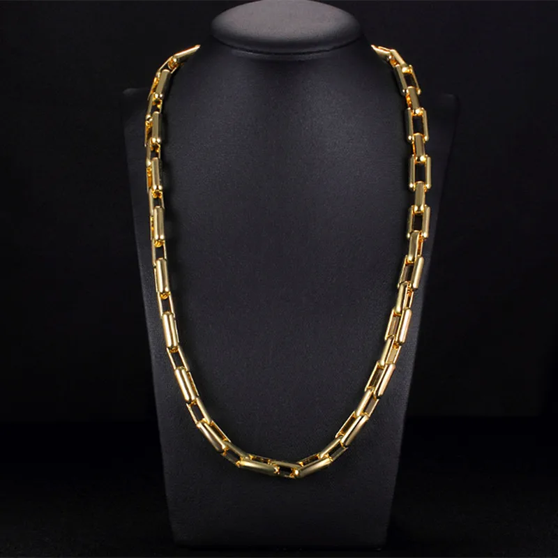 

YIXI Vintage Mens Necklace Chain Gold New Trendy Thick Long Chain For Men Chain Necklace Bohemian Jewelry Colar Male Necklaces