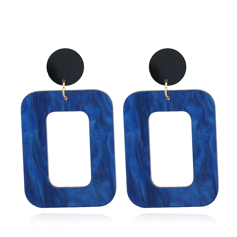 XIYANIKE новые модные женские трендовые большие винтажные геометрические акриловые массивные Висячие серьги для женщин ювелирные изделия подарок аксессуары E947 - Окраска металла: Blue