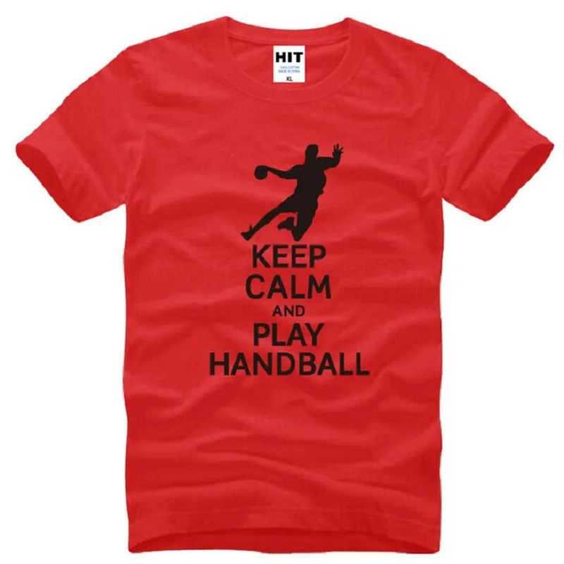 Keep Calm And Play Handball Printed T Shirt Men Short Sleeve O Neck