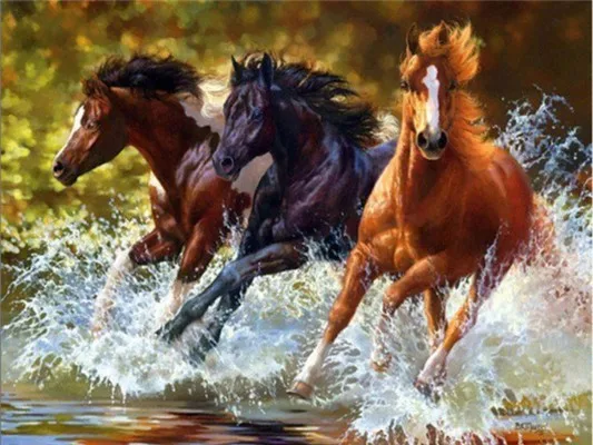 MTEN Алмазная Картина лошадь полная квадратная картинка с животными для вышивки со стразами 5D Diy мозаика стразы украшение дома