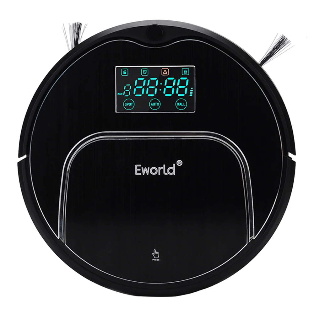 

Eworld Vacuum Cleaners M883 Touch-Sensitive Auto Recharge Auto-Cleaning Anti-Fall Sensor With Big Mop Vacuum Cleaner Robot Black