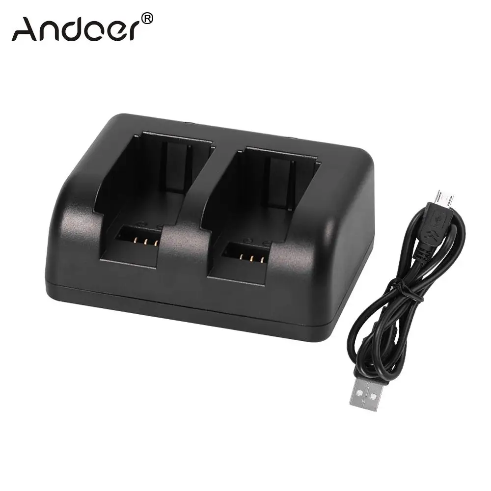

Andoer Dual Battery Charger Panoramic Camera Battery Charger for Garmin Virb 360 Camera Battery Charger Fast Safe and Portable