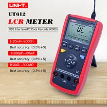UNI-T UT611 UT612 индуктивность емкость Сопротивление метр Авто Диапазон LCR метр с ЖК-подсветкой дисплей удержания данных
