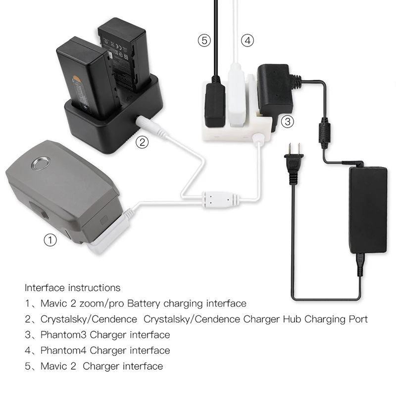 Mavic 2 pro зум/CrystalSky Батарея зарядки преобразования концентратор адаптер для dji Phantom 3/4 Mavic 2 Зарядное устройство подключения зарядки