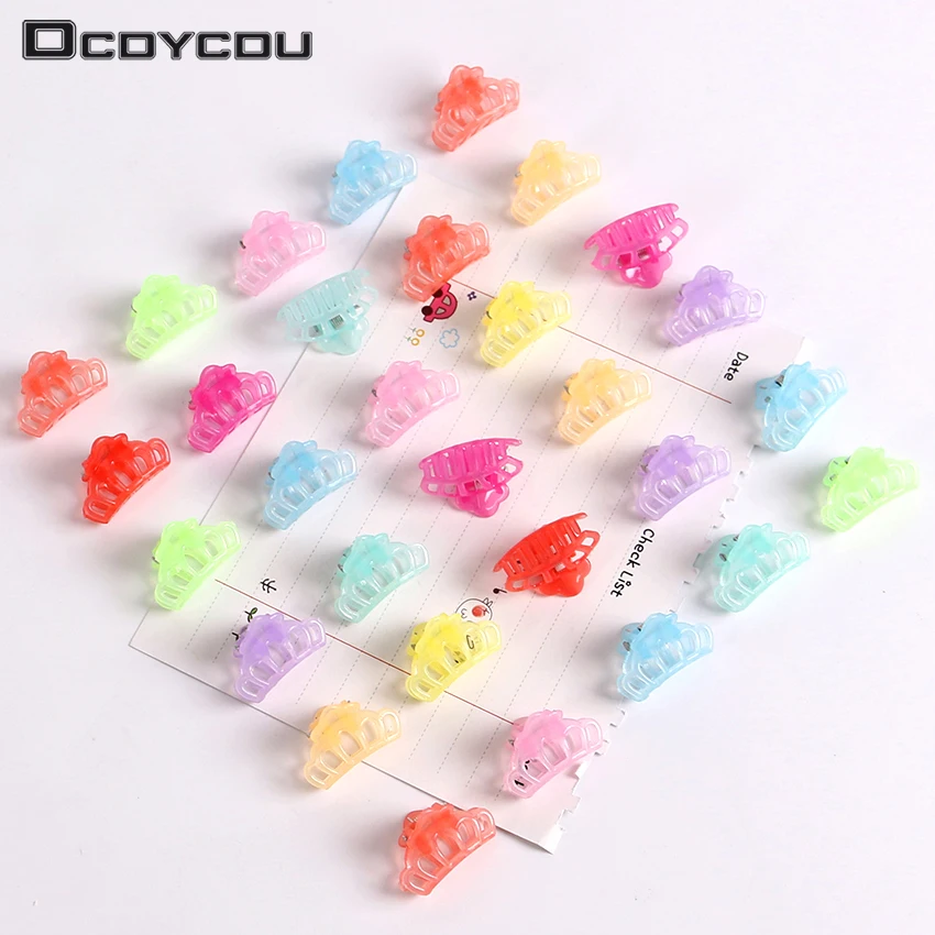 

10PCS Fashion Hair Accessories Hairpins Small Crown Gripper Korean Children Hair Claws Plastic Hair Clip Clamp