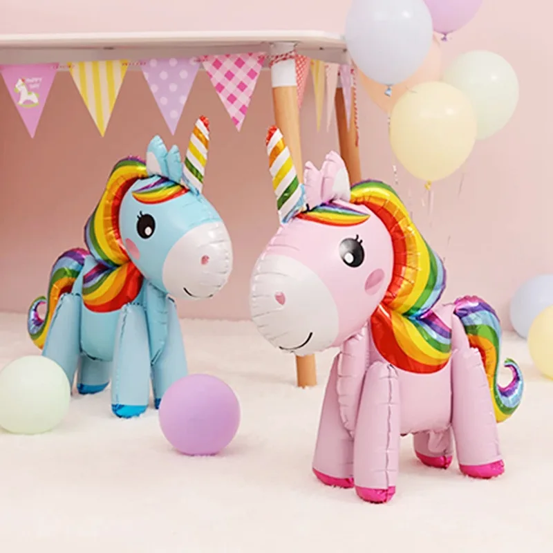 

Cartoon Large 4DDIY Unicorn Aluminum Balloon Birthday Party Decoration Baby Birthday Decoration