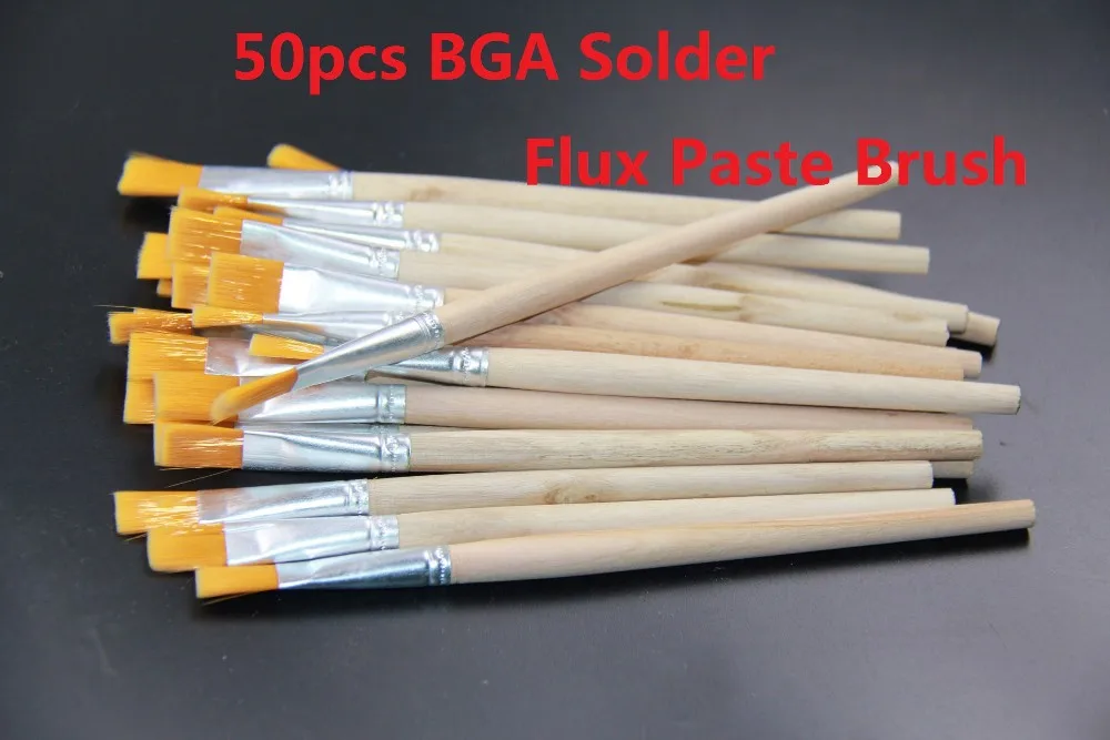50 шт. BGA припоя Вставить Brush с деревянной ручкой реболлинга Tool