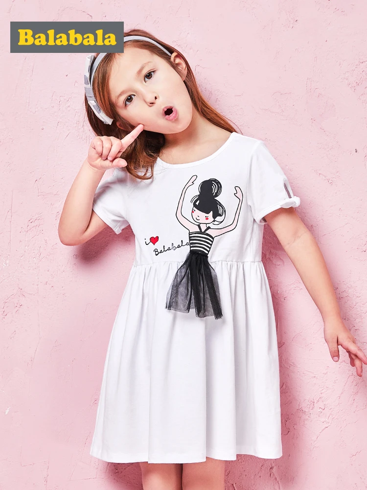 

Balabala New 2019 Girls Summer Dress Kids Clothes Girls Party Dress Children Clothing Princess Flower Girl Dresses Hot Sale