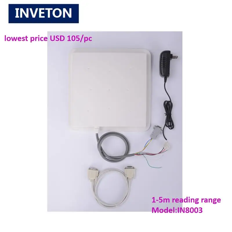 

lowest factory price 1-5M middle range Integrated UHF RFID Reader built-in 8dbi circular antenna for access control vehicle