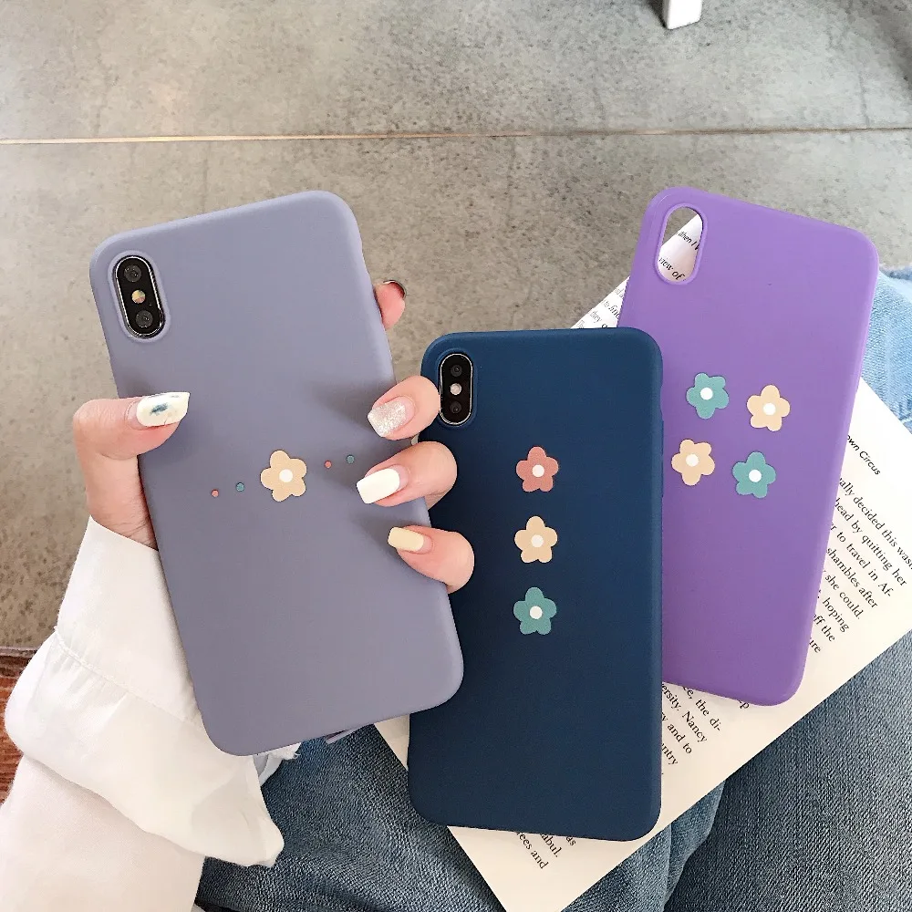 ORYKSZ Lovely Flowers Pattern Phone Case For iPhone 6 6s 8 X XS MAX XR Cover 7 plus Matte Silicon TPU Soft Fundas |