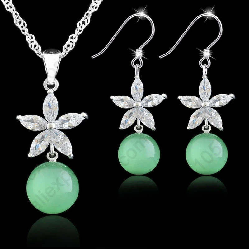 Комплект из колье и серёг серебра 925 пробы с фианитом|jewelry fashion jewelry|jewelry jokesjewelry ballet