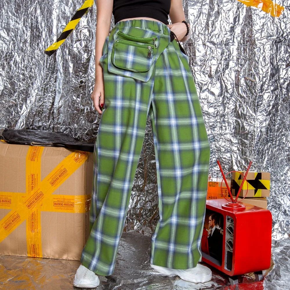 

Jasmine self-made wave impact lattice, wide leg, waist BF, men's and women's casual pants trousers.