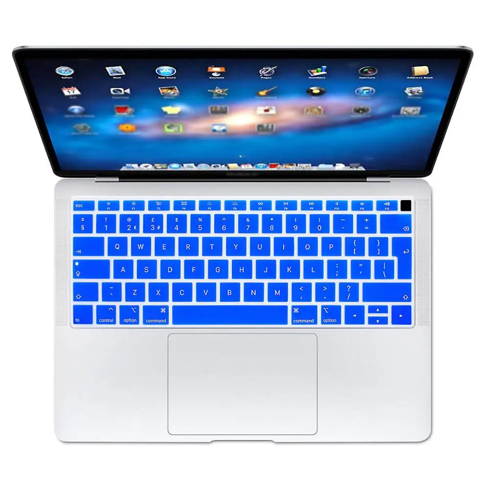 Redlai силиконовый чехол для клавиатуры Macbook Air 13 A1932 retina Dispaly& Touch ID ЕС введите Английский алфавит - Цвет: Dark blue