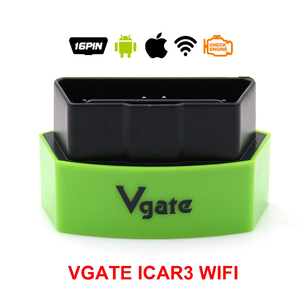 A++ качество Vgate iCar3 ELM327 Bluetooth/wifi интерфейс для IOS/Android Vgate Icar 3 wifi ELM 327 OBD2 автомобильный диагностический сканер - Цвет: ICAR3 WIFI GREEN