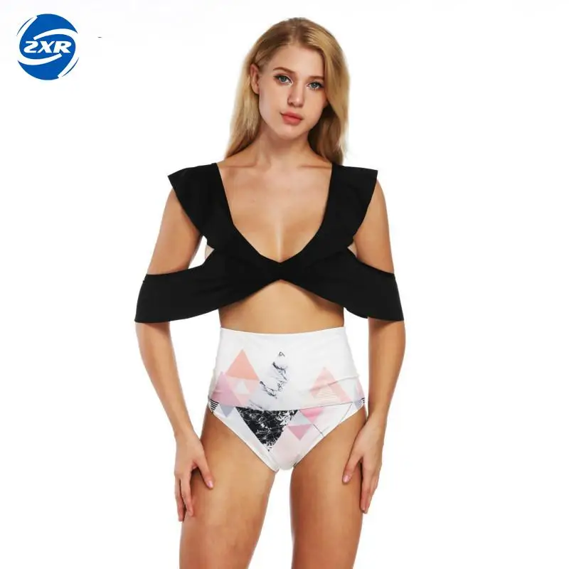 

Seaside Gale Falbala High-waisted Bikini Set Women Summer Sexy Swimsuit Ladies Beach Bathing Suit Swimwear