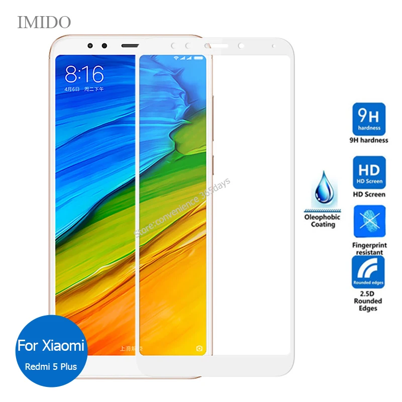 

For Xiaomi Redmi 5 Full Cover Tempered Glass Screen Protector 9h Safety Protective Film On Red mi 5 Plus 5Plus Redmi5