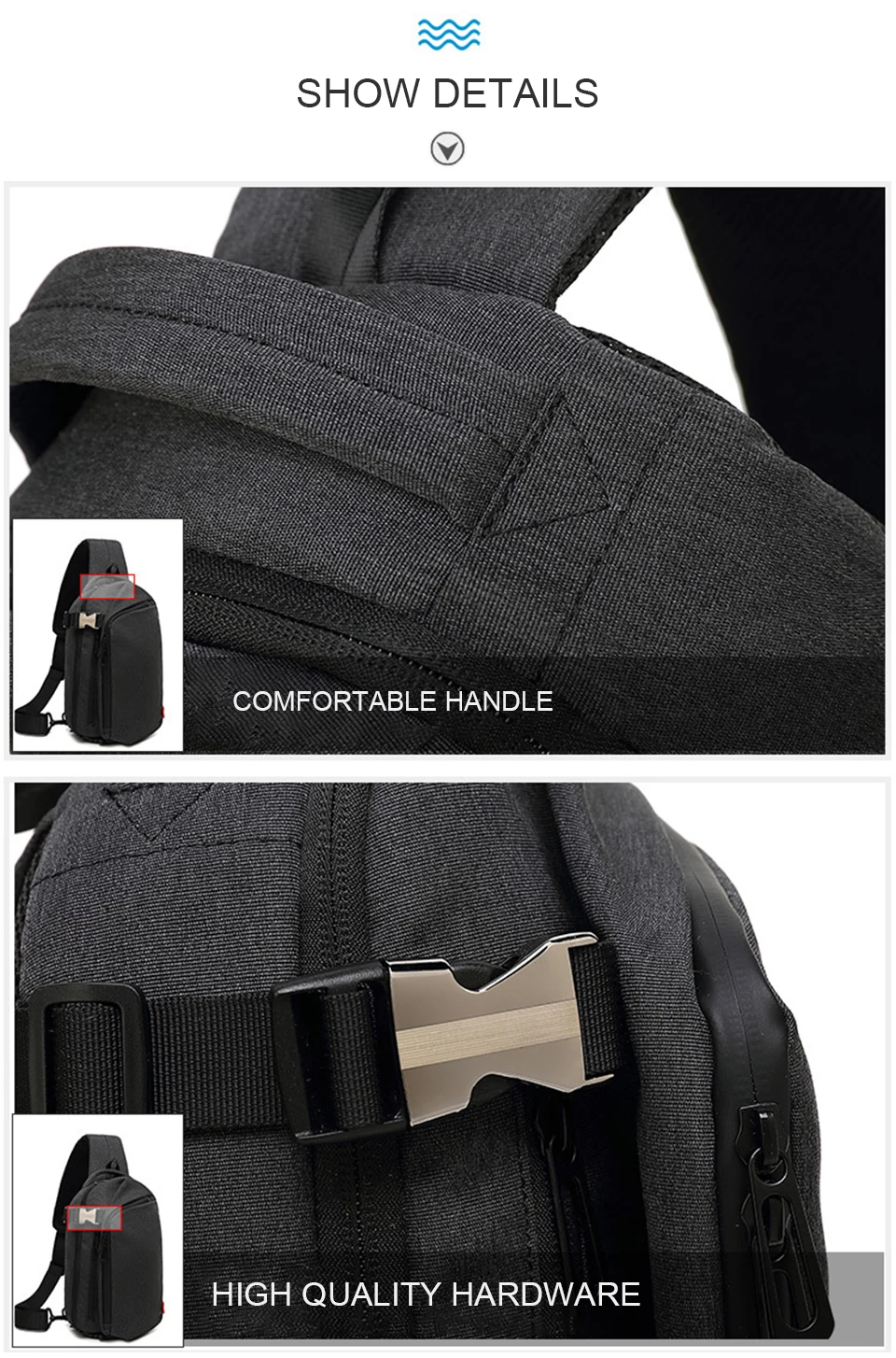 Men Shoulder Bag Male Chest Bags Crossbody Messenger Bag Pack Waterproof Bolso Cross Body Business Travel Women Mens Fanny Packs (11)