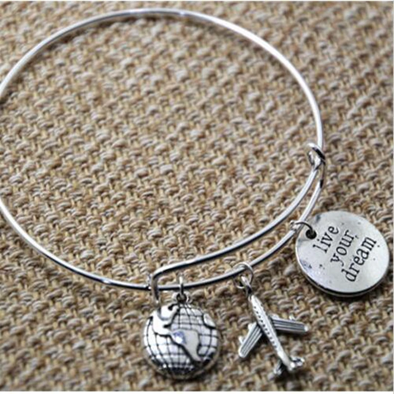 Браслет для путешествий с изображением самолета World live Your Dream модный креативный