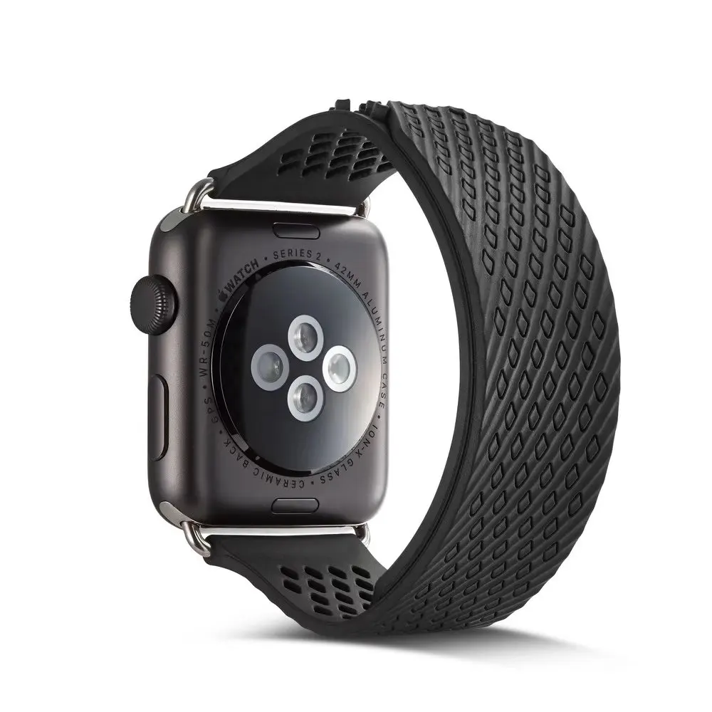 

Soft Sport Bracelet Silicone Wrist Watch Strap Loop Pressed-button For Apple Watch 1/2 /3/4 38/42mm/40mm/44mm Replacement Band
