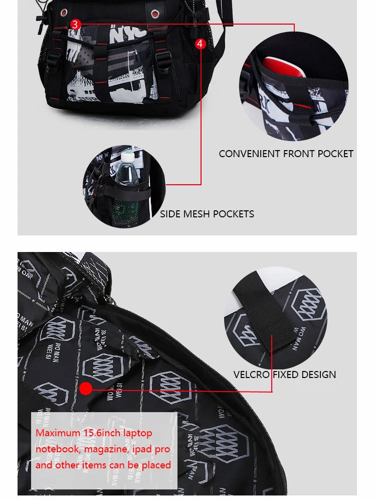 JKBW USB Charging 15.6'' Laptop Backpack Traveling Hiking Backpack Large Capacity Versatile Utility Backpack for Men (12)