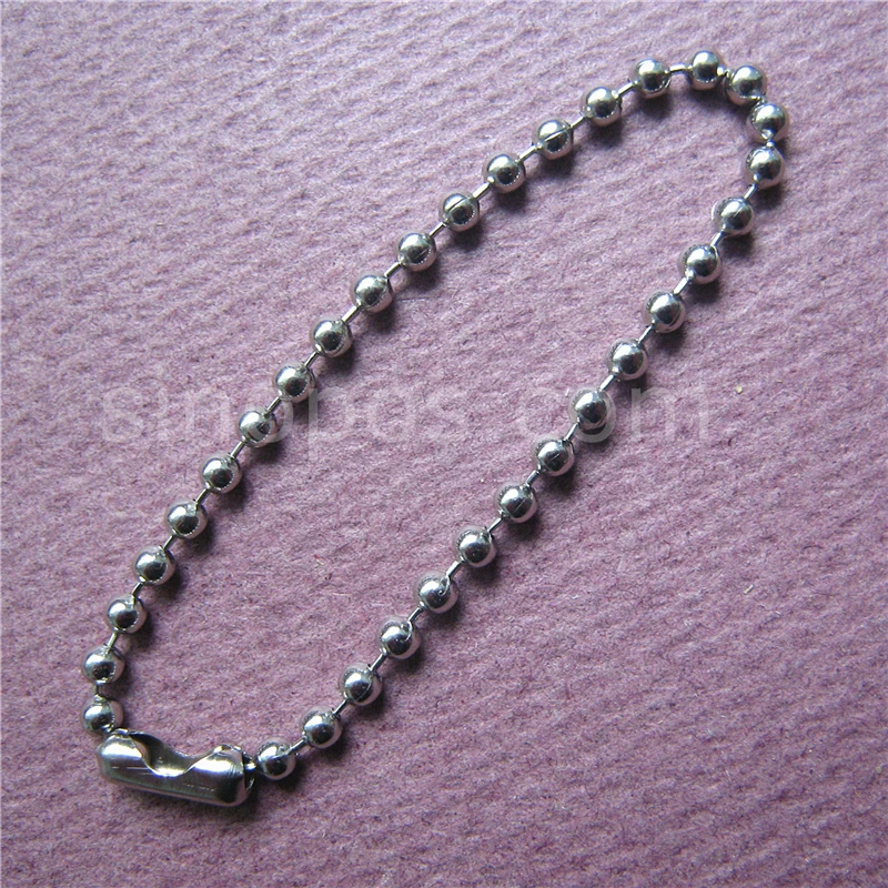 

Metal Ball Chain 12cm, steel knotted security tie jean price label hang tag seal clasp string loop beaded self locking keychain