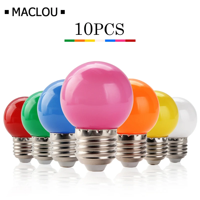10pcs E27 LED Colorful Light Bulb Bombillas Screw Neon SMD2835 Ball Lamp Fashion DJ Disco Party Christmas Lights 220V Bulbs | Освещение