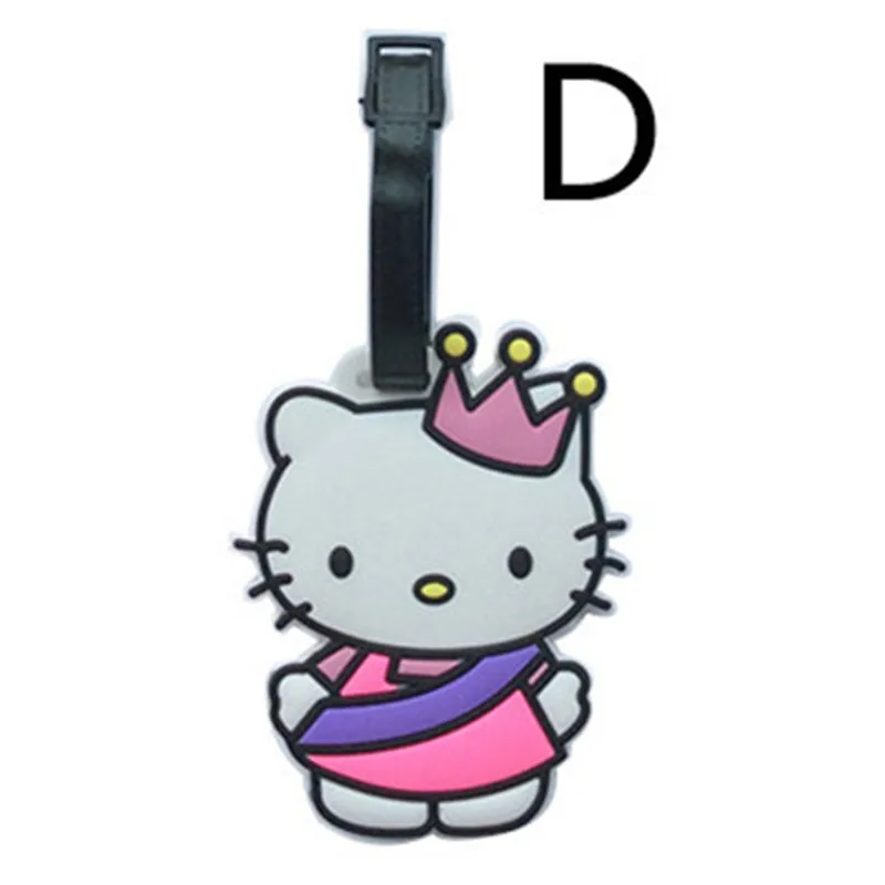 Cute ID Luggage Tags Hello Kitty Creative Cartoon Silicone Girls Suitcase/Handbag Label Tag Pink PVC Travel Accessories