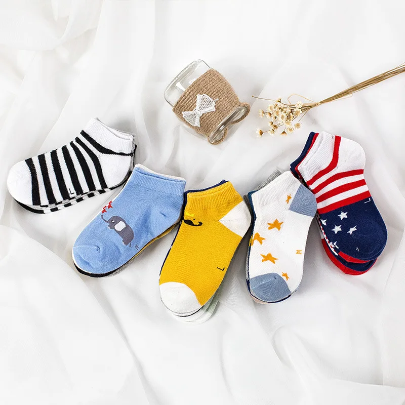5 пар детских носков для новорожденных, летние сетчатые хлопковые носки в горошек, простые полосатые детские носки для мальчиков и девочек