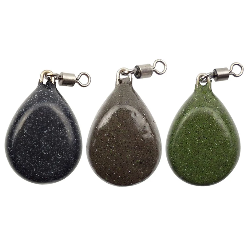 

1PCS Lead Weight Carp Fishing Flat Pear Leads Black Muddy Smooth Casting Pear Lead