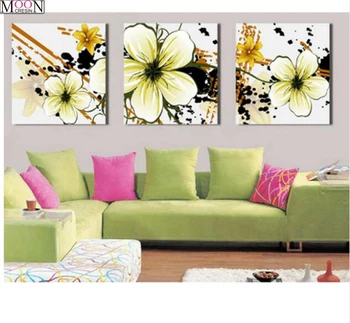 

DIY Diamond Painting Cross Stitch 3Pcs/Set Orchids Diamond Mosaic Full Square Drill DIY Diamond Embroider Decoration Flower Gift