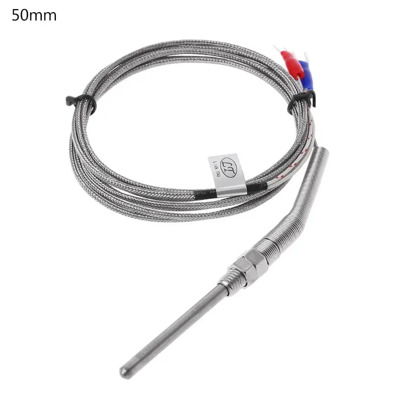 50mm 2 м термопары типа K 50 мм/100 мм/150 мм/200 мм термопара из нержавеющей стали 0-400 ℃ датчик температуры qiang - Цвет: 50mm