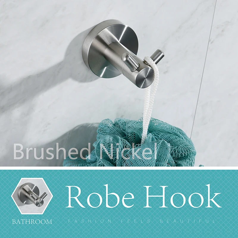 

LOY Bathroom Single Coat and Robe Hook Wall Mount, Brushed SUS304 Stainless Steel LOY 44003-N1