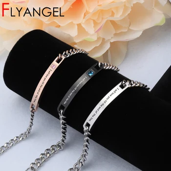 

Fashion Crystal Bracelet High Quality Engraved I Will Love You The End Of The Line For Boyfriend Girlfriend Jewelry Present