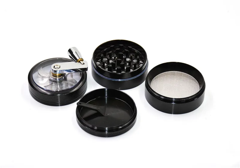 Hot New 4 Layers Grinder Weed Transparent Hand Crank Grinder 56mm 4
