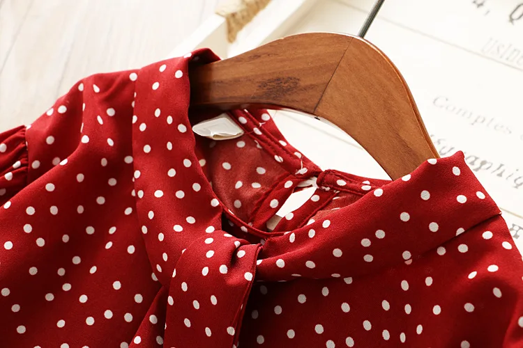 Camisas para Bebê Meninas Chiffon Camisa Blusa Vinho Vermelho Dot Manga Longa Primavera Menina Básico Roupas 2020 Crianças Bonito Topos 22 Computers & Electronics