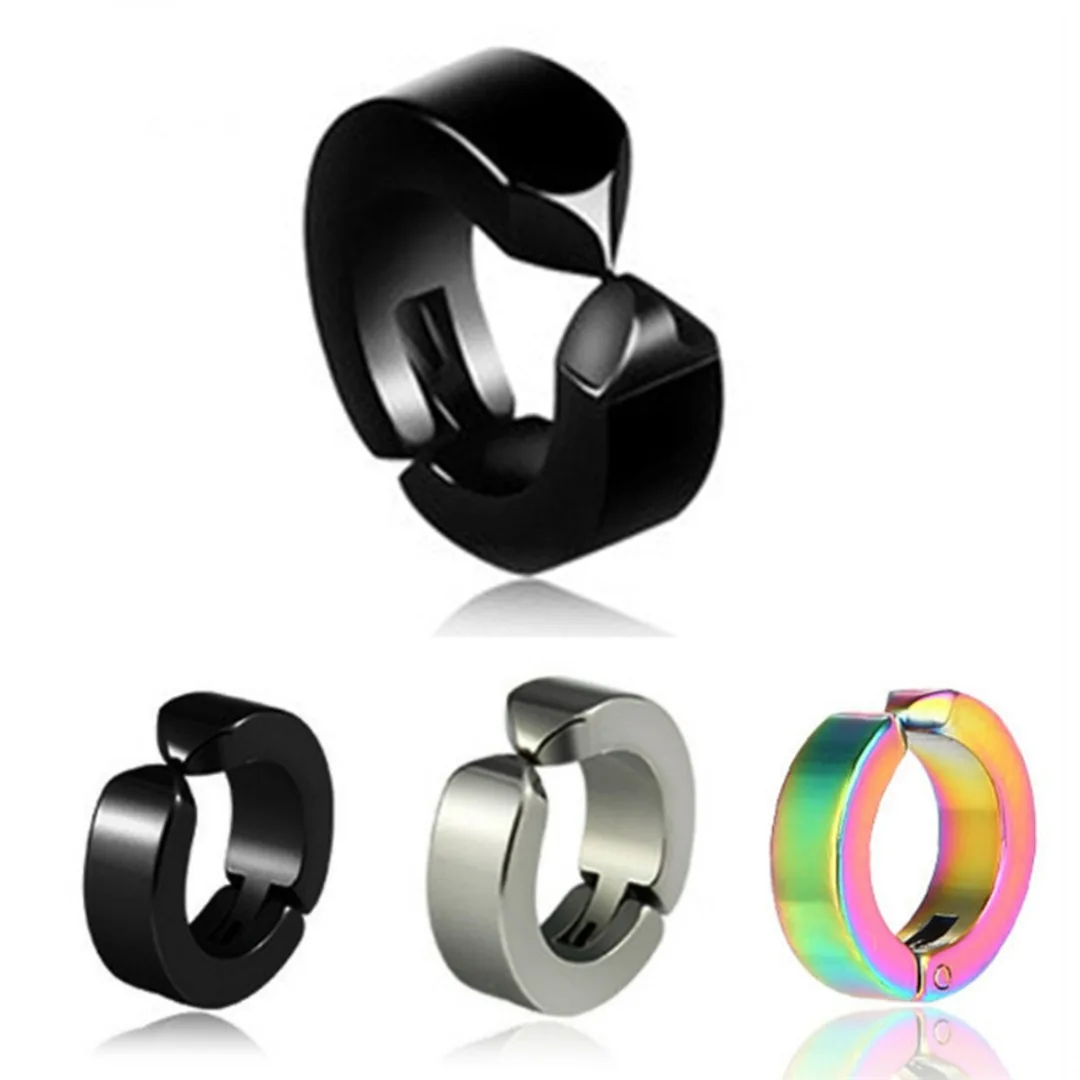 

1PC New Ear Clips Non Piercing Fake Cartilage Titanium Steel Ear Clip Earrings Round Hoop Ear Cuffs Unisex Body Jewelry Piercing