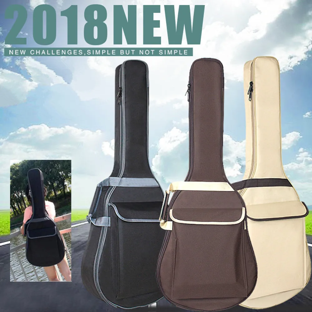 

ZONAEL 38 39 40 41 Inch Waterproof Folk Acoustic Guitar Bag Pad Cotton Thickening Backpack Soft Case Guitar Gig Bag Accessories