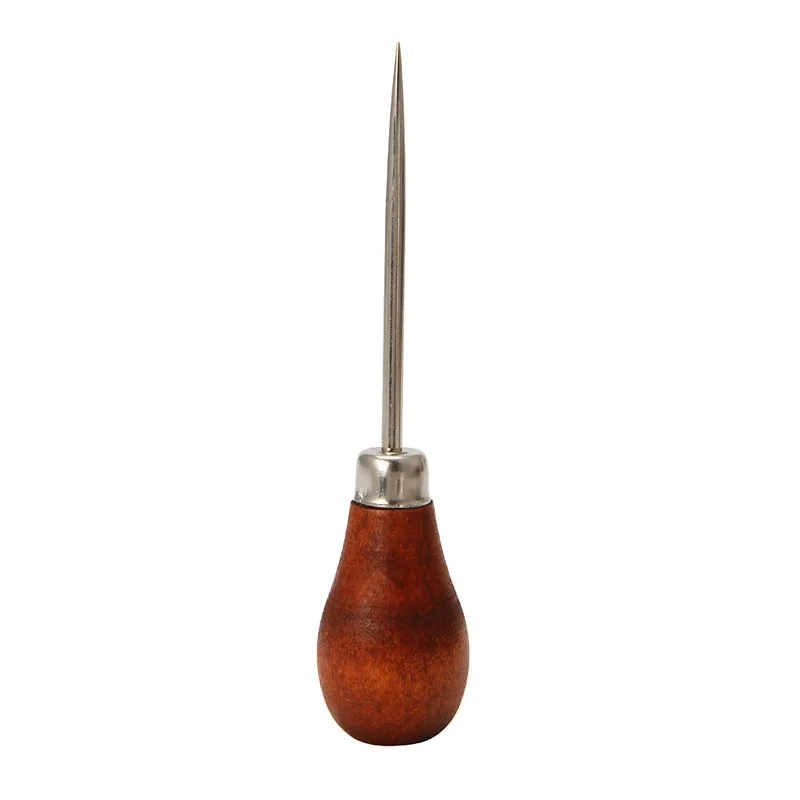 

1Pc Wooden Handle DIY Leather Tent Sewing Awl Pin Punch Hole Repair Tool Hand Stitcher Leathercraft Needlework